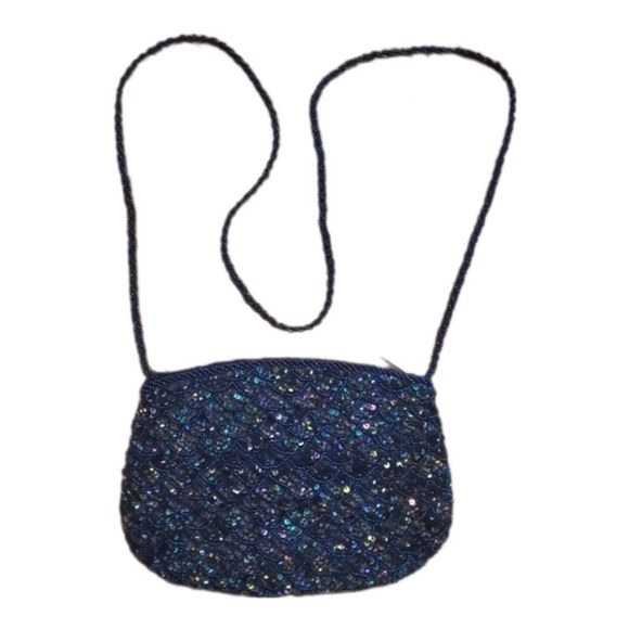 Vintage Carla Marchi Sequin Shoulder Night Out Bag - Picture 1 of 9